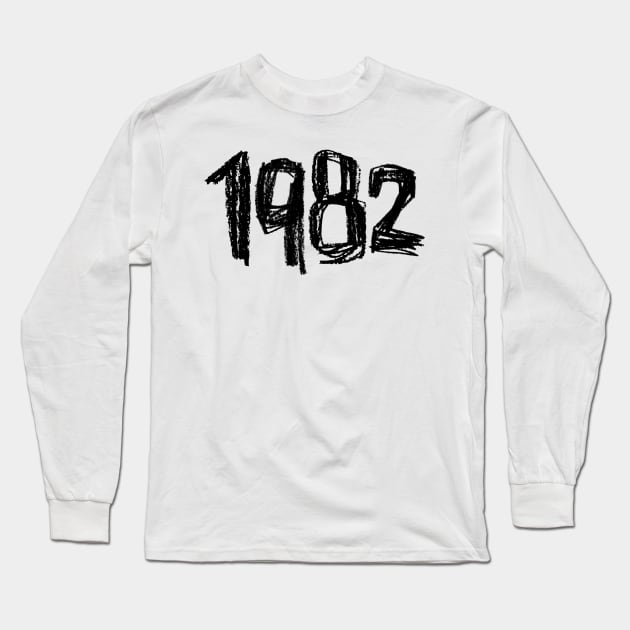 1982 Birthday, Born in 1982 Long Sleeve T-Shirt by badlydrawnbabe